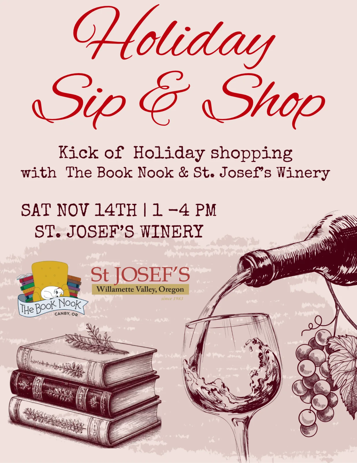 Holiday Book Fair at St. Josefs Winery
